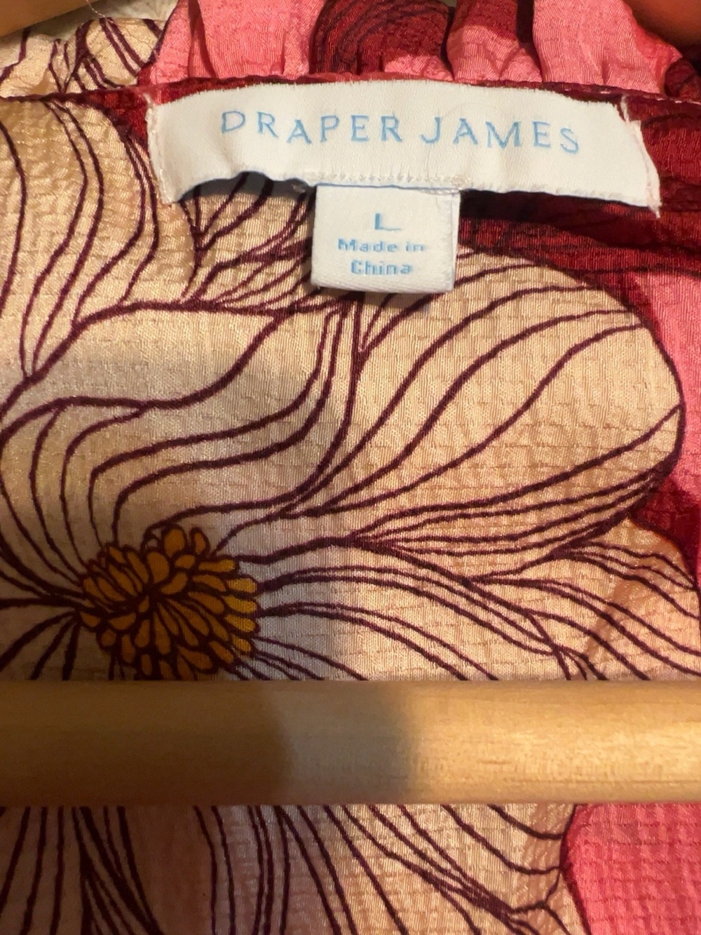Draper James Pink Floral Midi Dress with Yellow Center Accents - Picture 4 of 5